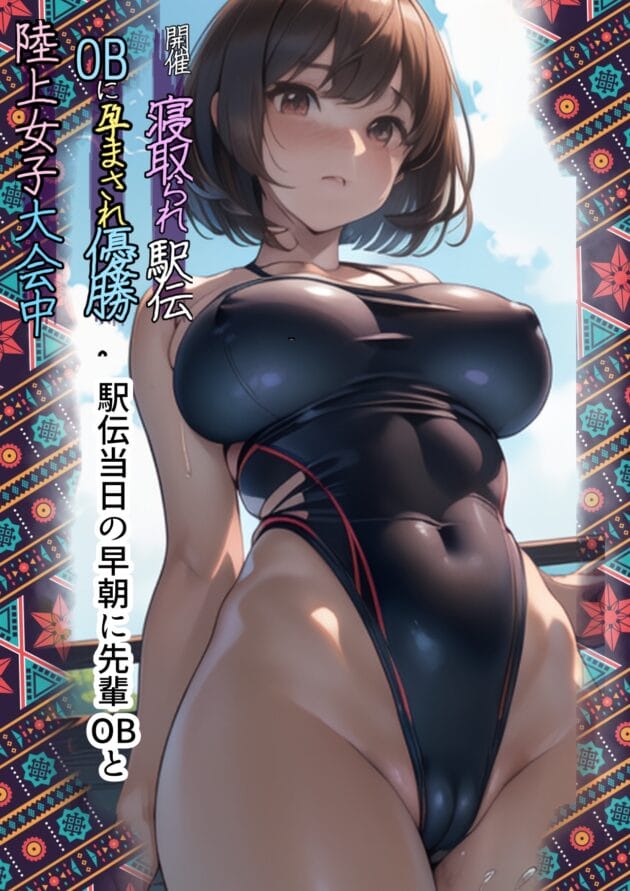 【エロ漫画】寝取られるタマシギの一滴-開催！寝取られ駅伝〜陸上女子は大会中に先輩OB達に中出し孕ませられても繋げ！精子塗れのバトンで優勝狙う！大学で遠距離になる前最後の幼馴染彼氏との初セックスは延期で色黒チャラ男OBに寝取られる話(6)
