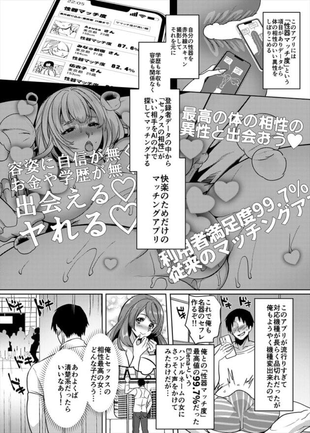 【エロ漫画】性器マッチングアプリという神アプリに出会った結果！【ホークビット/性器マッチングアプリで出会った体の相性だけは最高の女】(3)